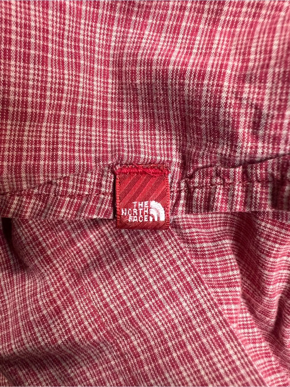 The North Face Men's Red Gingham Long-Sleeve Button-Down Shirt
